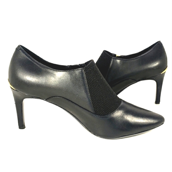 Calvin Klein Jalana Black Leather, Pointy Toe, Shooties. Women's Size 10M - Picture 3 of 13